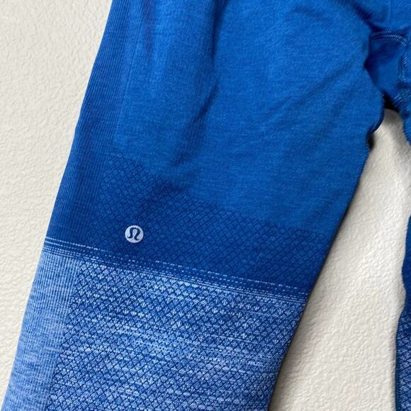 Lululemon Athletica Seamlessly Street Crop Legging Ombre Blue Ocean Size 10 - Picture 10 of 11